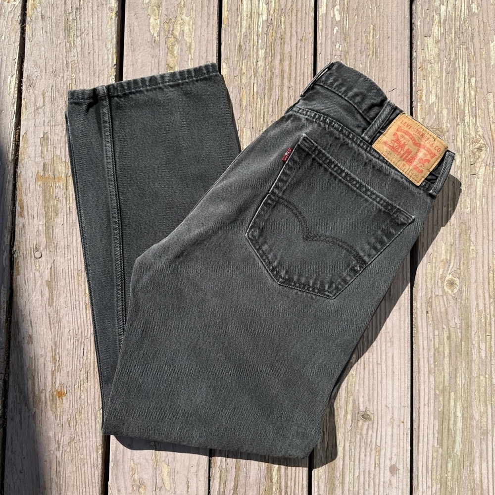 Washed black Levi’s 505 denim pants